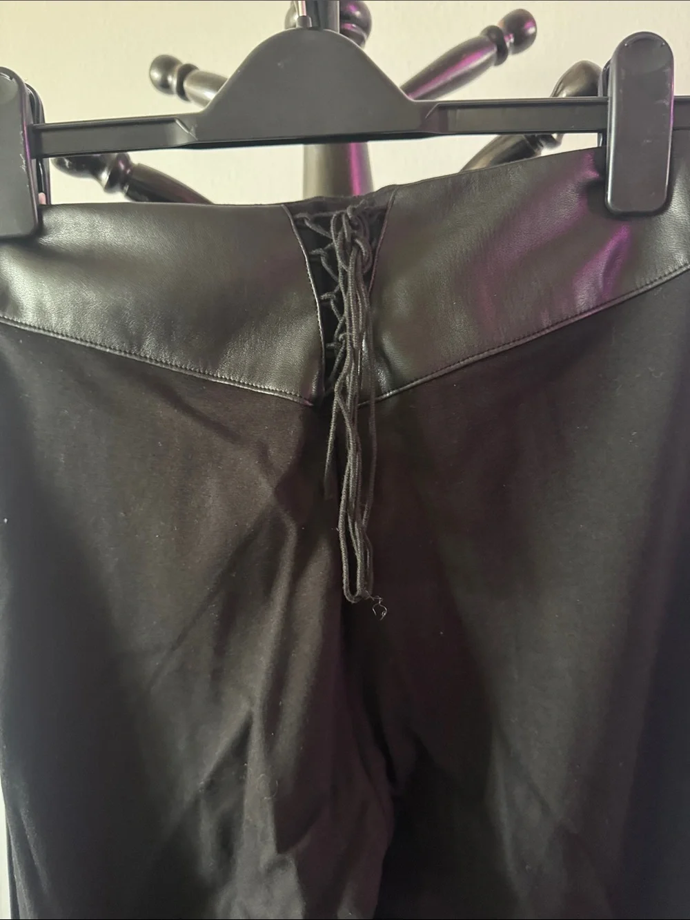 I am Gia Faux Leather Trousers with Waist Buckle 7.1M